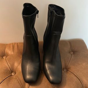 Target black square toe booties